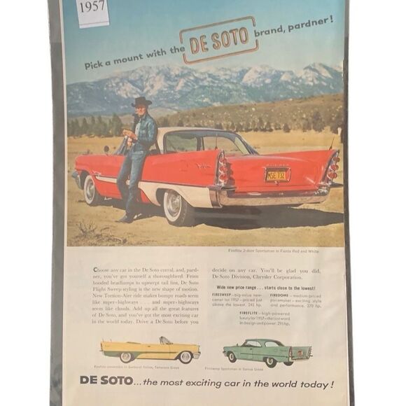 Vintage 1957 De Soto Pick a Mount With the Brand Pardner Ad Advertisement - Picture 2 of 4